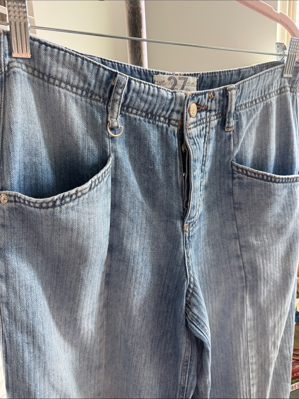 Free People WE THE FREE Wide Leg Low Rise Denim - Picture 2 of 5